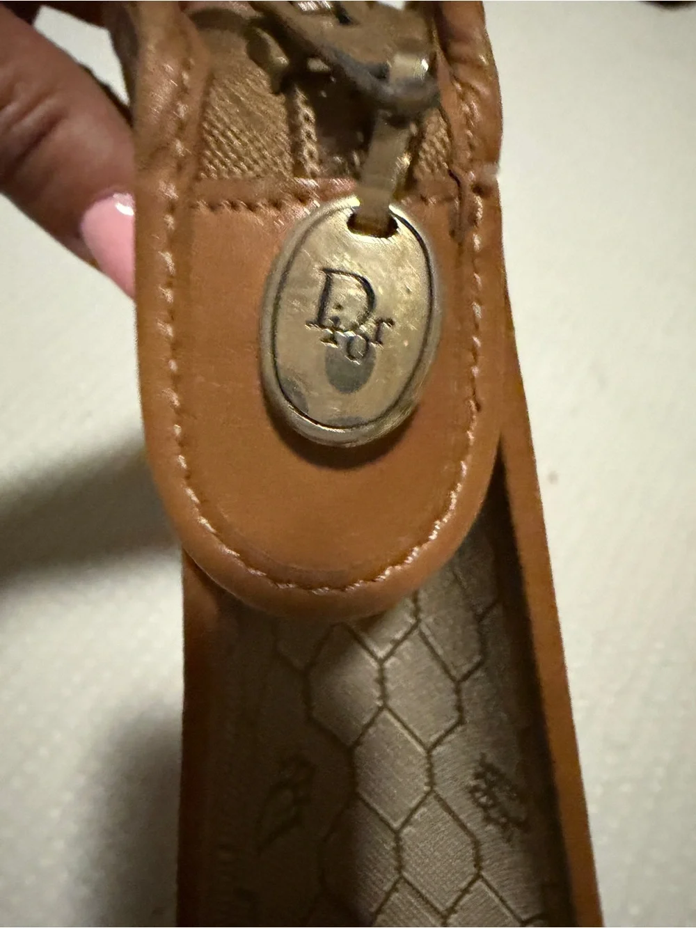 Dior Beige and Brown Monogram Canvas Clutch
